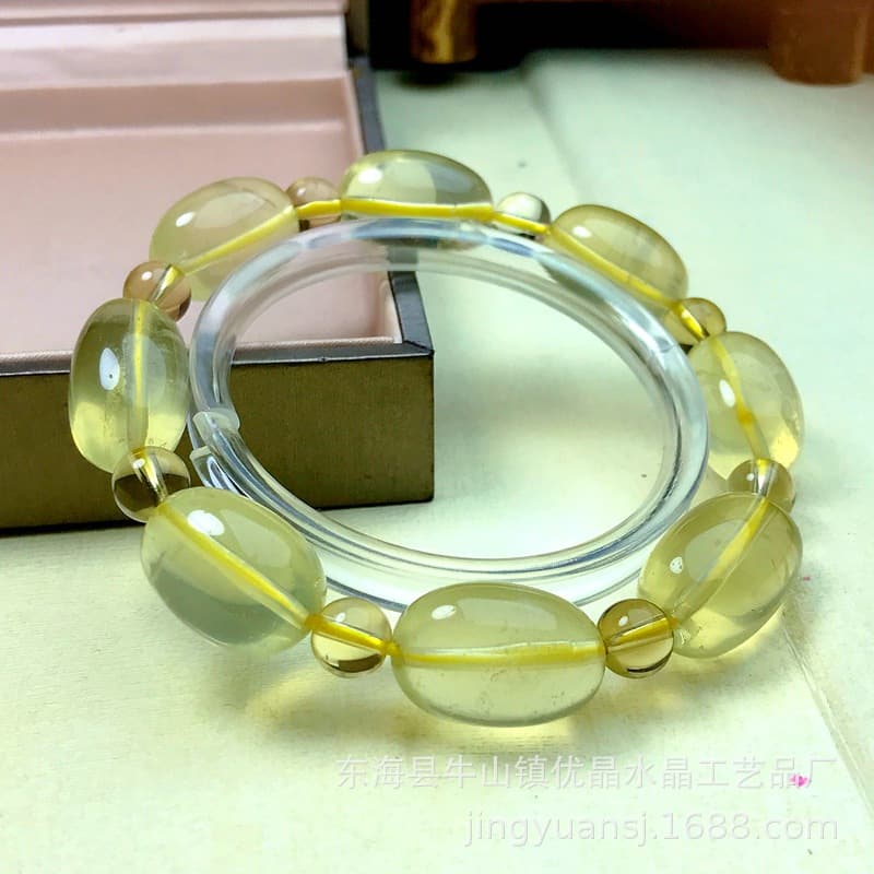 ブレスレットメンズ 天然水晶 縄目模様 数珠ブレスレット