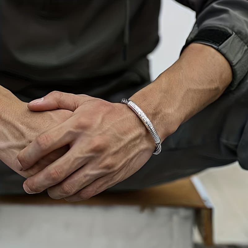 ブレスレットメンズ 伝統文様バングル開運腕輪
