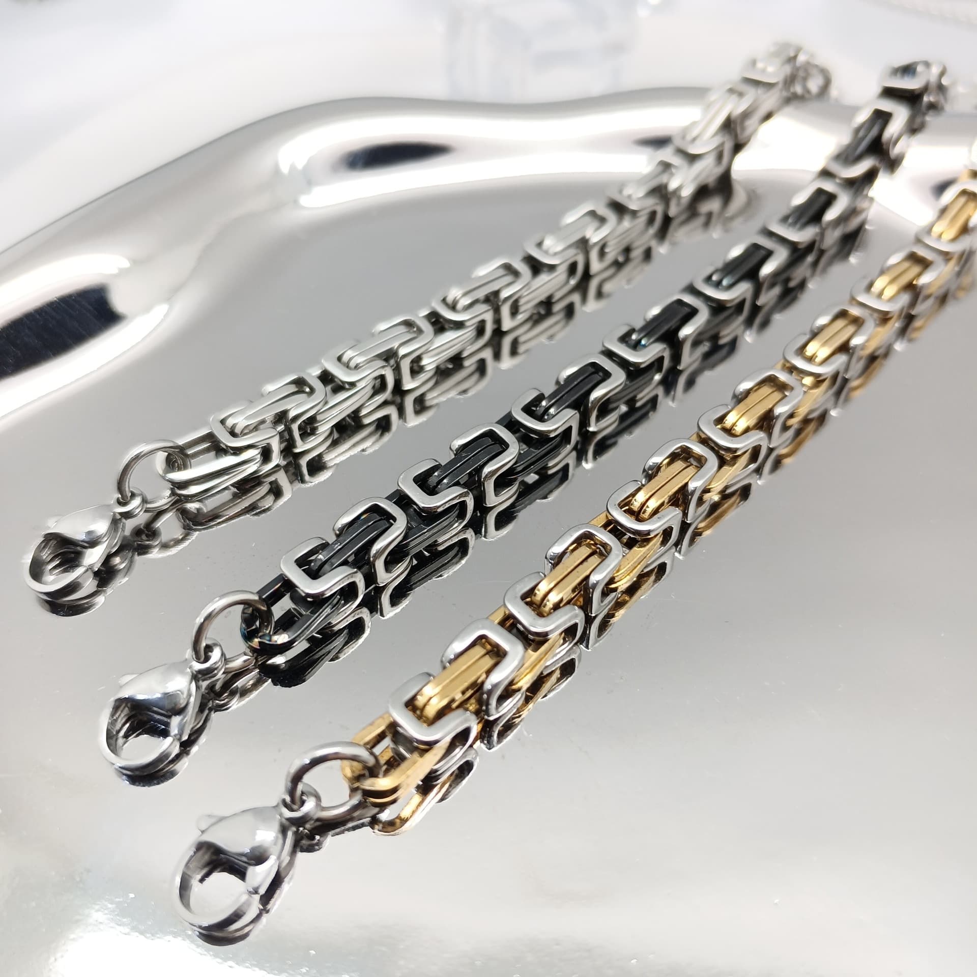 ブレスレットメンズ 高級感漂う喜平デザインブレス