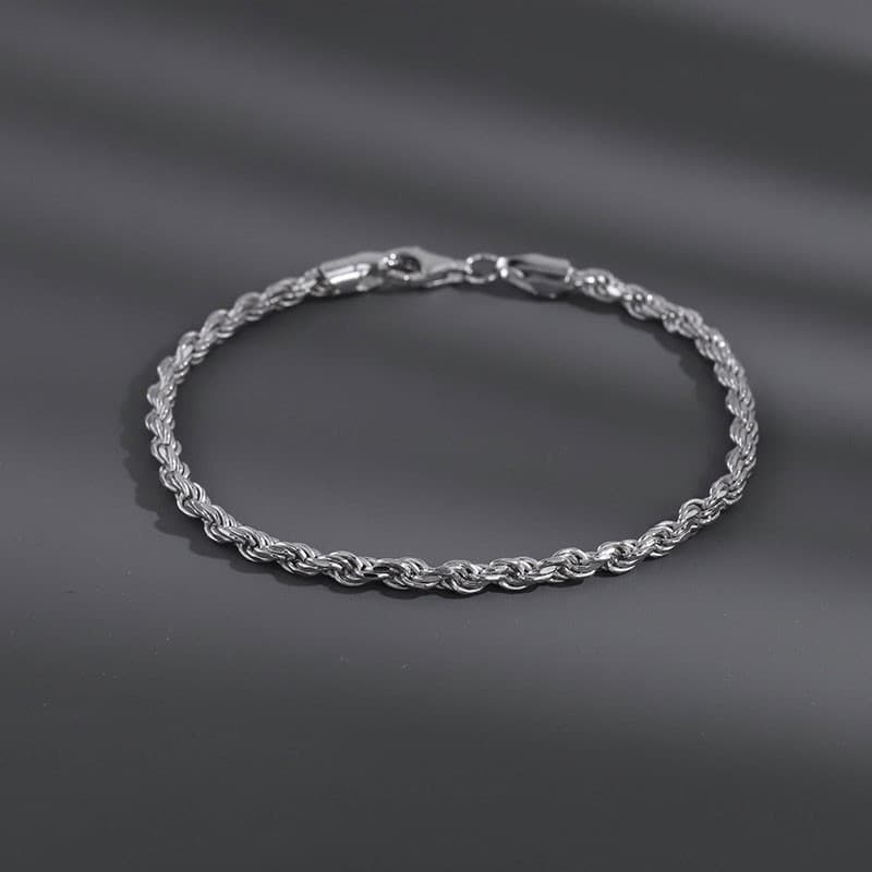 ブレスレットメンズ シンプル ツイストチェーン ブレスレット