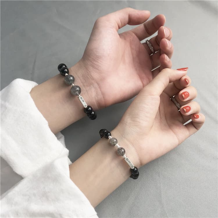 ブレスレットメンズ シンプル天然石ブレスレット