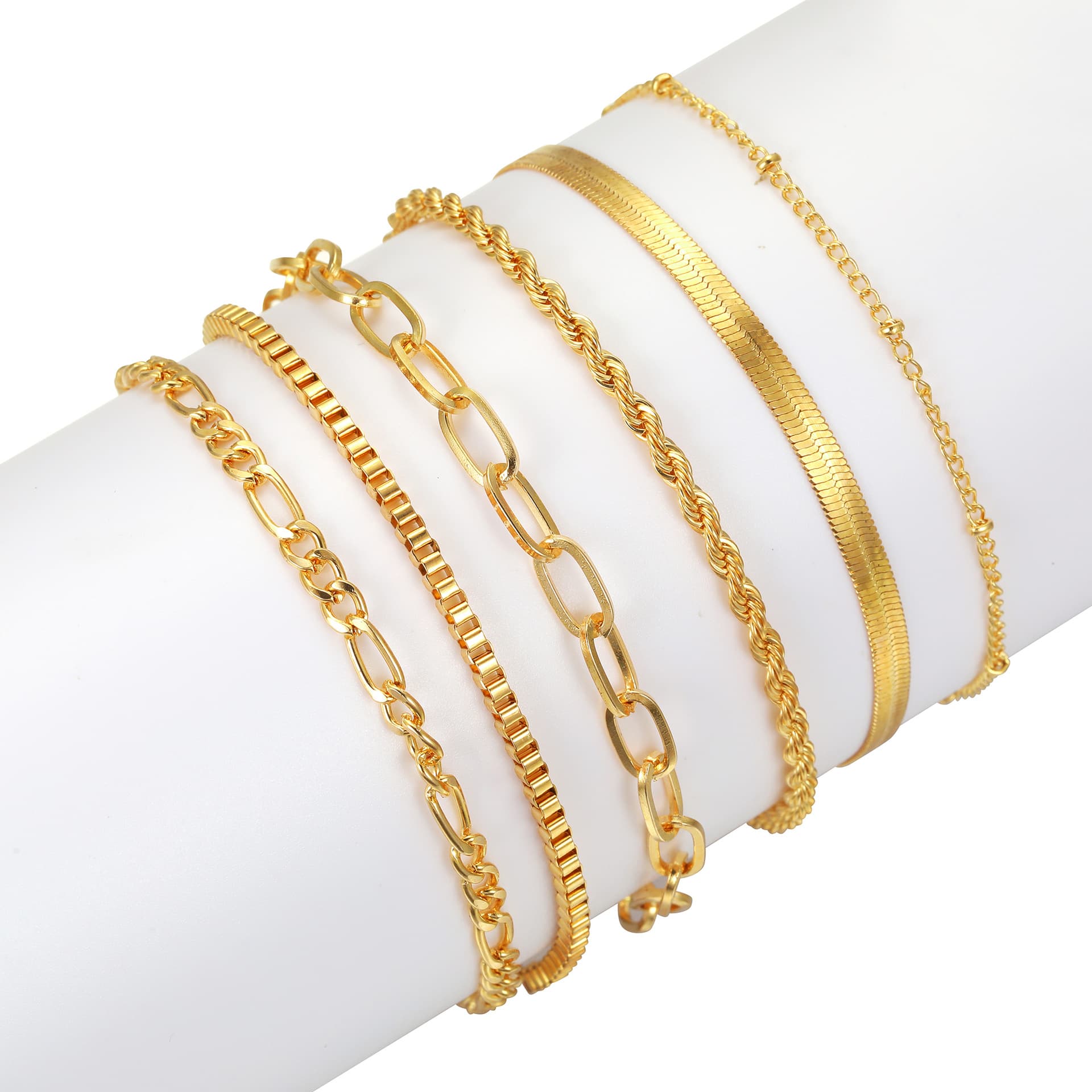 ブレスレットメンズ シンプル六連チェーンブレスレット