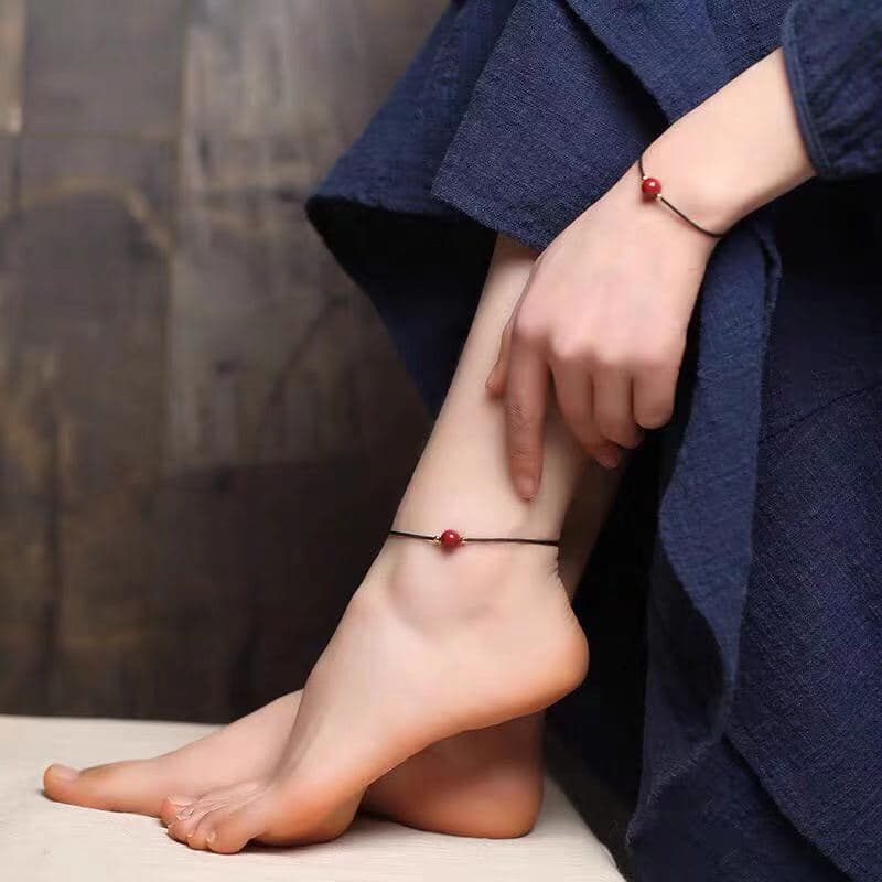 ブレスレットメンズ 天然石一粒飾り紐ブレスレット