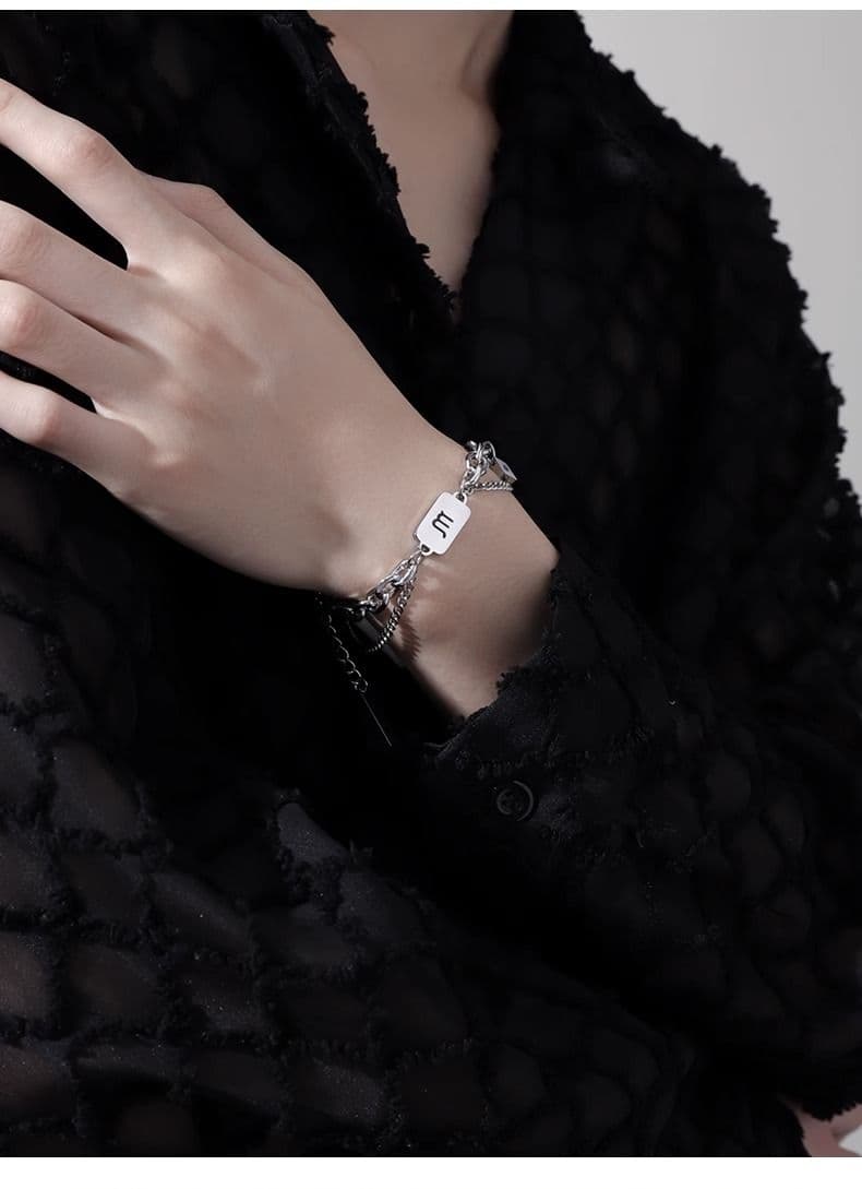 ブレスレットメンズ 星座プレート チェーンブレスレット