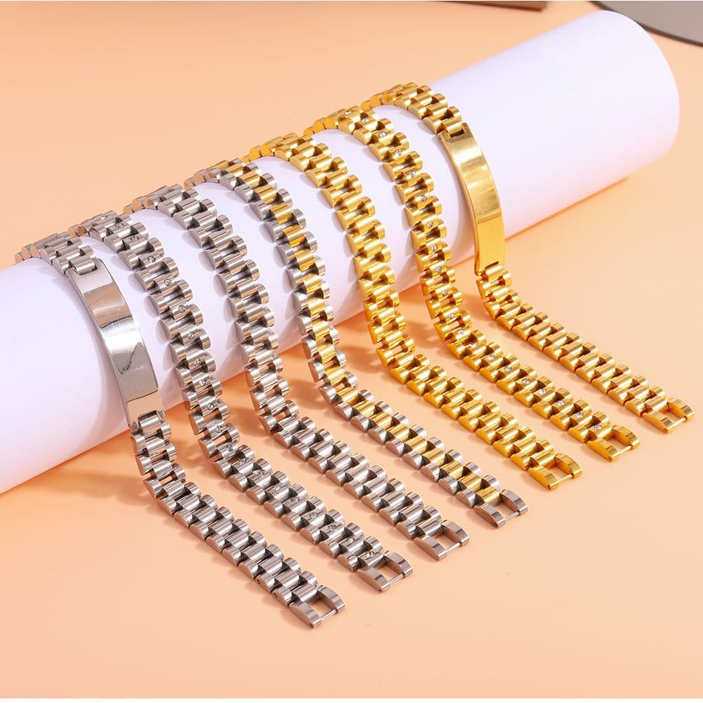 ブレスレットメンズ シンプル細身チェーンブレスレット