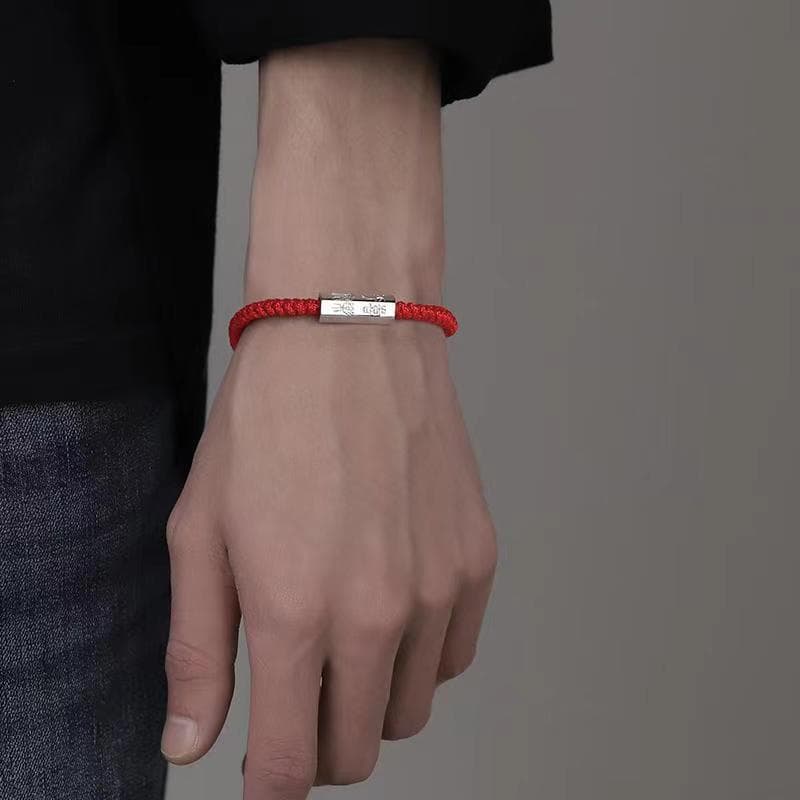 ブレスレットメンズ 組紐留め具付きペアブレスレット